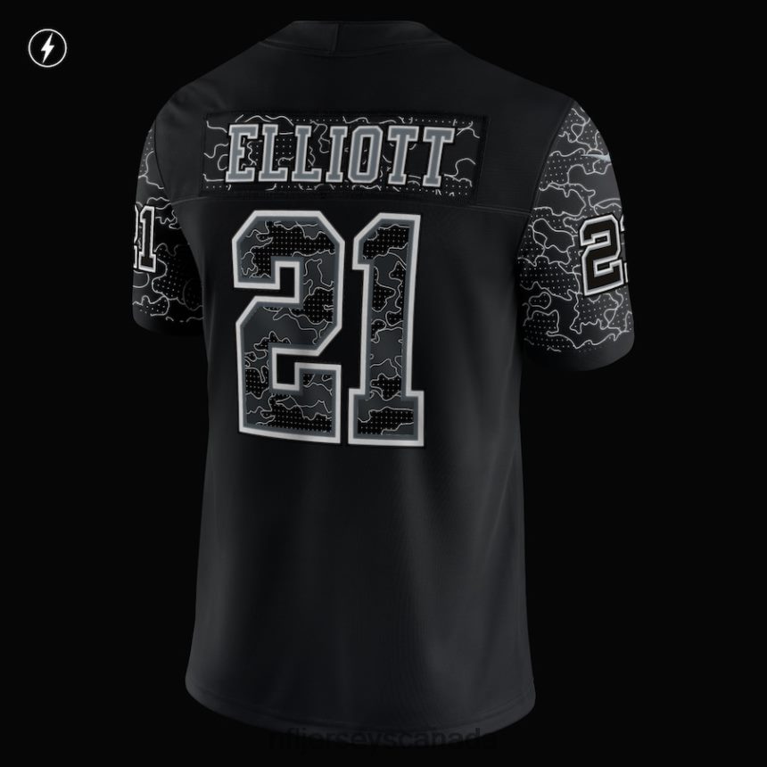 Men Dallas Cowboys Ezekiel Elliott Nike Black RFLCTV Limited Jersey Clothing NFL TBXFR63514