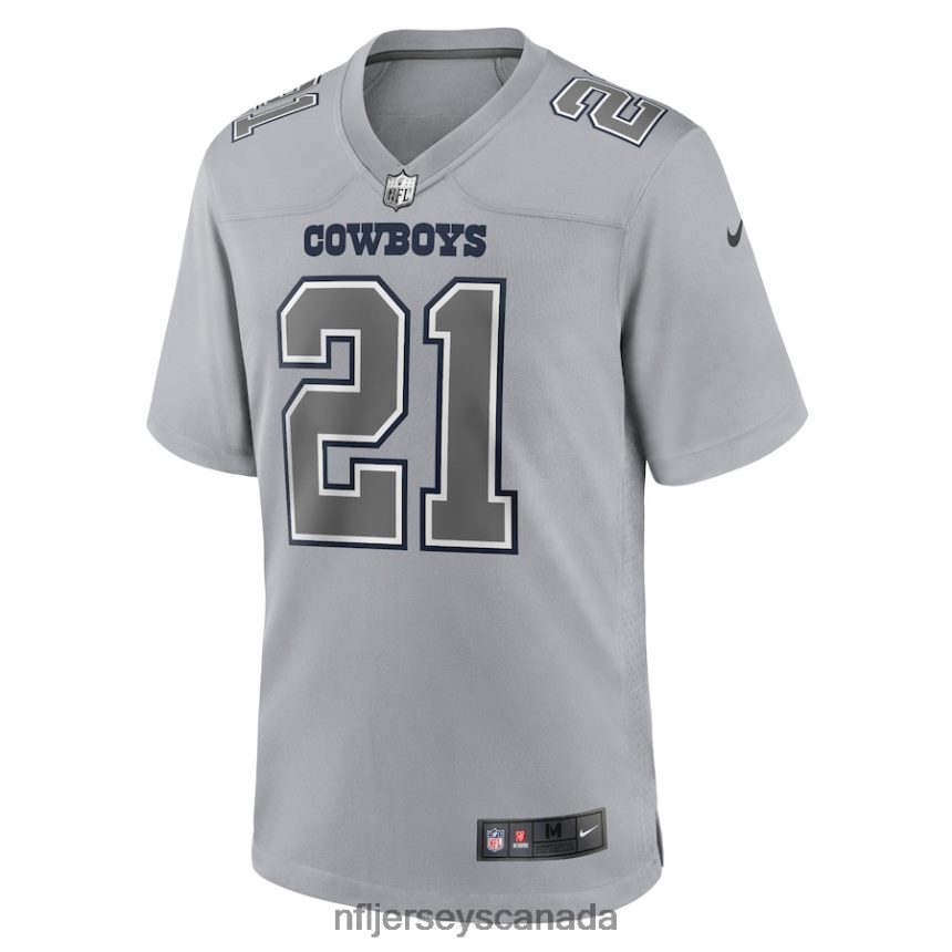 Men Dallas Cowboys Ezekiel Elliott Nike Gray Atmosphere Fashion Game Jersey Clothing NFL TBXFR61257