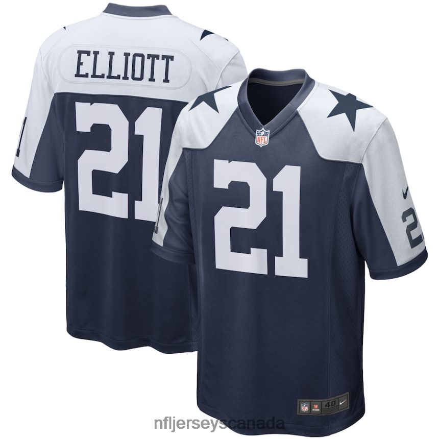 Men Dallas Cowboys Ezekiel Elliott Nike Navy Alternate Game Team Jersey Clothing NFL TBXFR61069