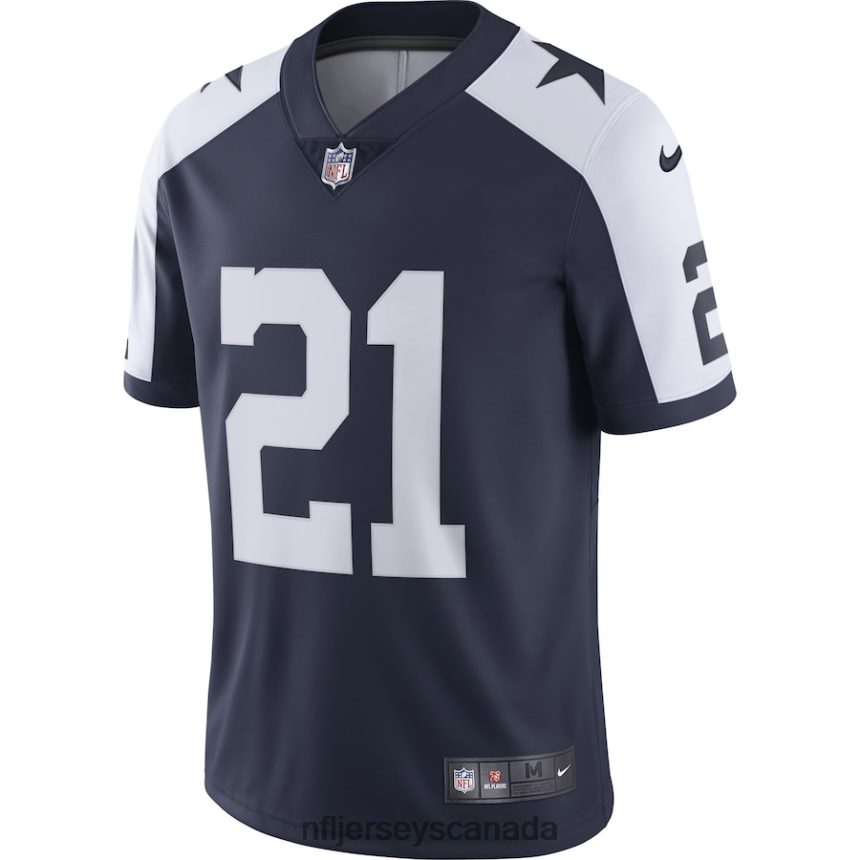 Men Dallas Cowboys Ezekiel Elliott Nike Navy Alternate Vapor Limited Jersey Clothing NFL TBXFR65434