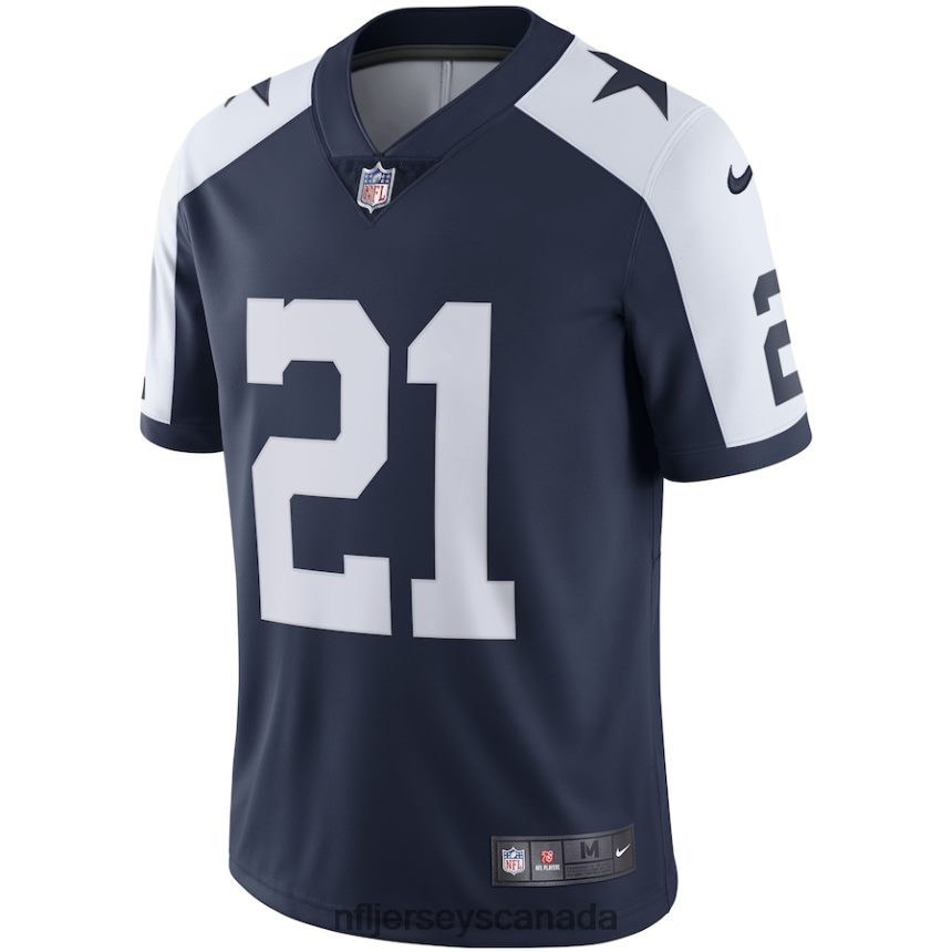 Men Dallas Cowboys Ezekiel Elliott Nike Navy Alternate Vapor Limited Jersey Clothing NFL TBXFR6682