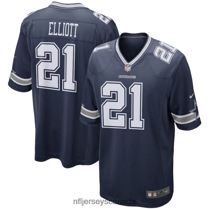 Men Dallas Cowboys Ezekiel Elliott Nike Navy Game Team Jersey Clothing NFL TBXFR61946