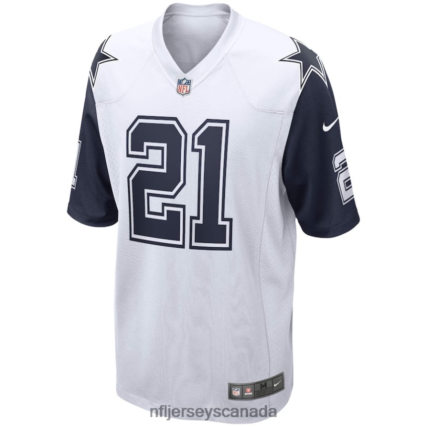 Men Dallas Cowboys Ezekiel Elliott Nike White Alternate Game Jersey Clothing NFL TBXFR6822