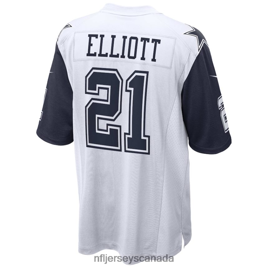 Men Dallas Cowboys Ezekiel Elliott Nike White Alternate Game Jersey Clothing NFL TBXFR6822