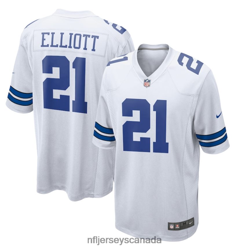 Men Dallas Cowboys Ezekiel Elliott Nike White Team Game Jersey Clothing NFL TBXFR61061