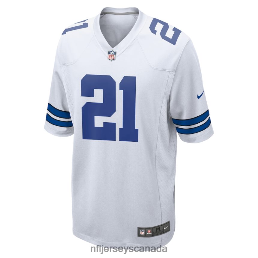Men Dallas Cowboys Ezekiel Elliott Nike White Team Game Jersey Clothing NFL TBXFR61061