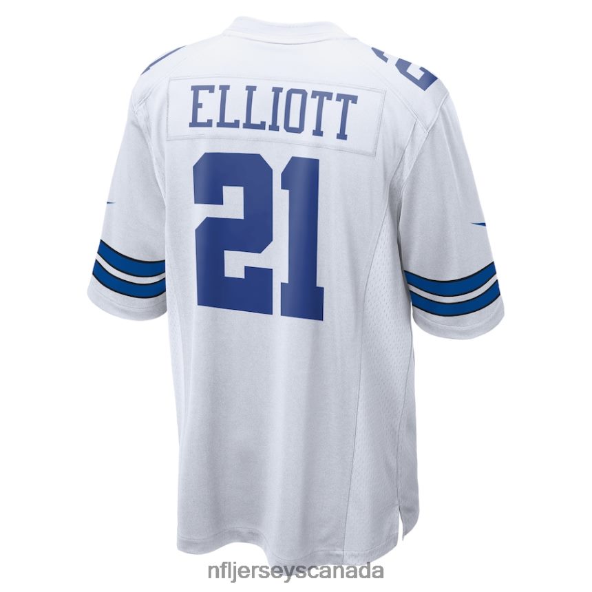 Men Dallas Cowboys Ezekiel Elliott Nike White Team Game Jersey Clothing NFL TBXFR61061