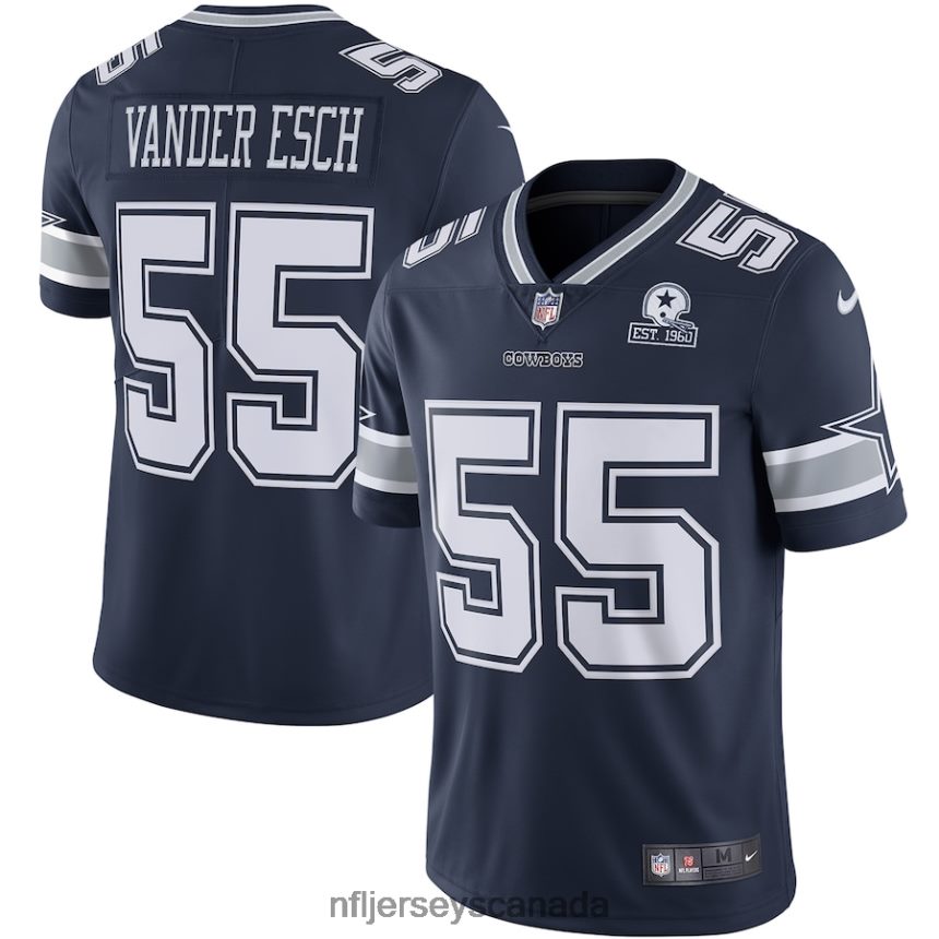 Men Dallas Cowboys Leighton Vander Esch Nike Navy 60th Anniversary Limited Jersey Clothing NFL TBXFR64225