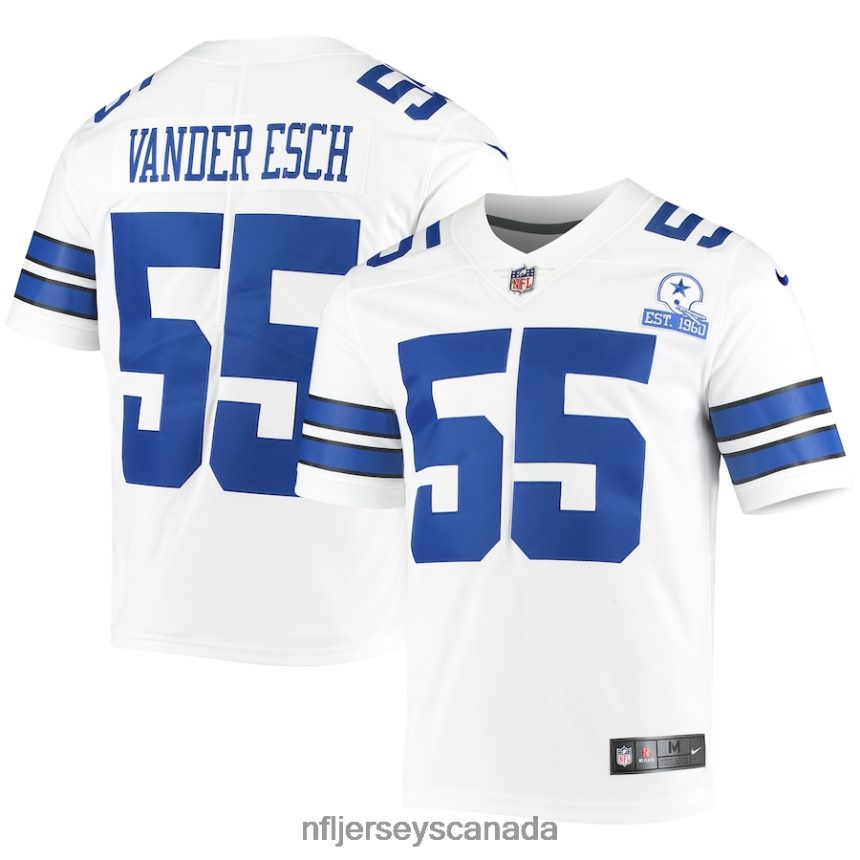 Men Dallas Cowboys Leighton Vander Esch Nike White 60th Anniversary Limited Jersey Clothing NFL TBXFR63449