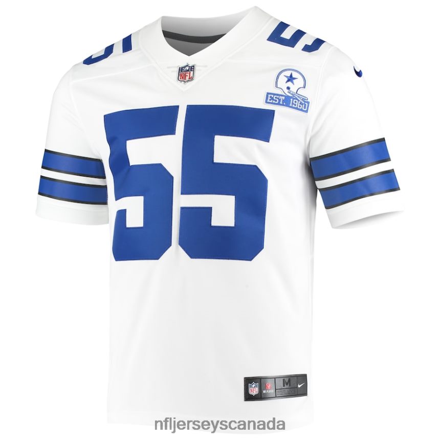 Men Dallas Cowboys Leighton Vander Esch Nike White 60th Anniversary Limited Jersey Clothing NFL TBXFR63449