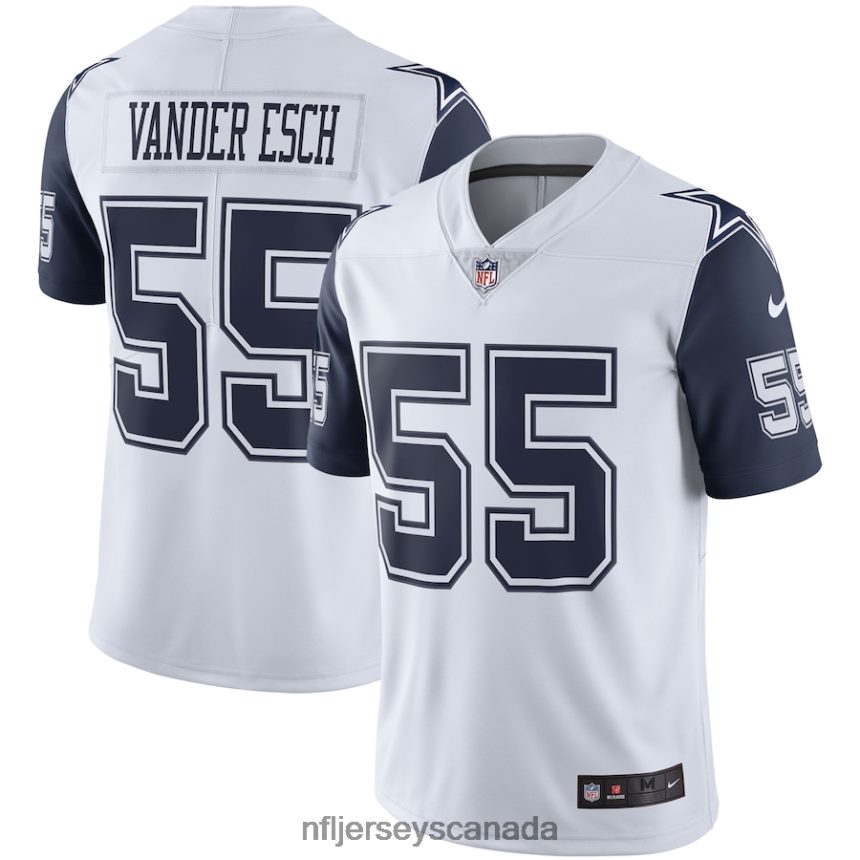Men Dallas Cowboys Leighton Vander Esch White Nike Color Rush Vapor Limited Jersey Clothing NFL TBXFR62106