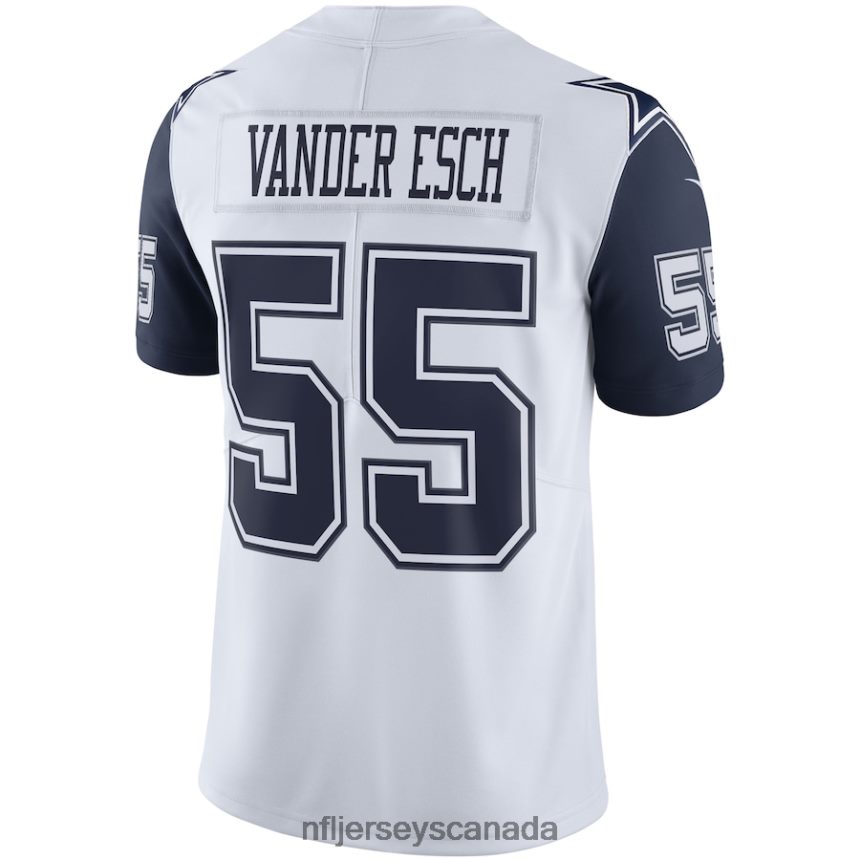 Men Dallas Cowboys Leighton Vander Esch White Nike Color Rush Vapor Limited Jersey Clothing NFL TBXFR62106