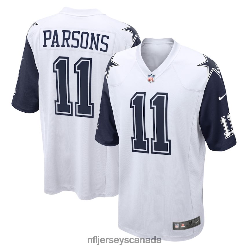 Men Dallas Cowboys Micah Parsons Nike White Alternate Game Jersey Clothing NFL TBXFR6572