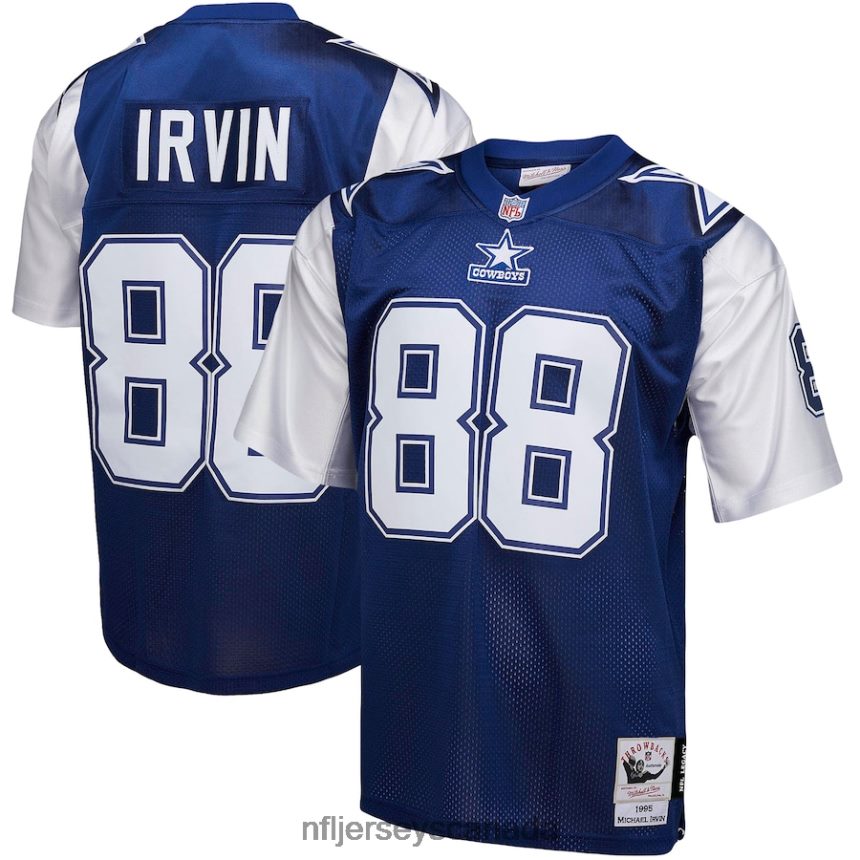 Men Dallas Cowboys Michael Irvin Mitchell  Ness Navy 1995 Legacy Replica Jersey Clothing NFL TBXFR61141