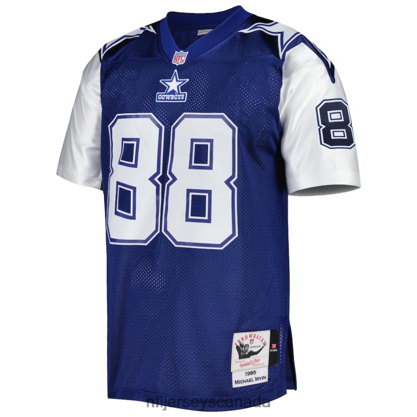 Men Dallas Cowboys Michael Irvin Mitchell  Ness Navy/White 1995 Authentic Retired Player Jersey Clothing NFL TBXFR62506