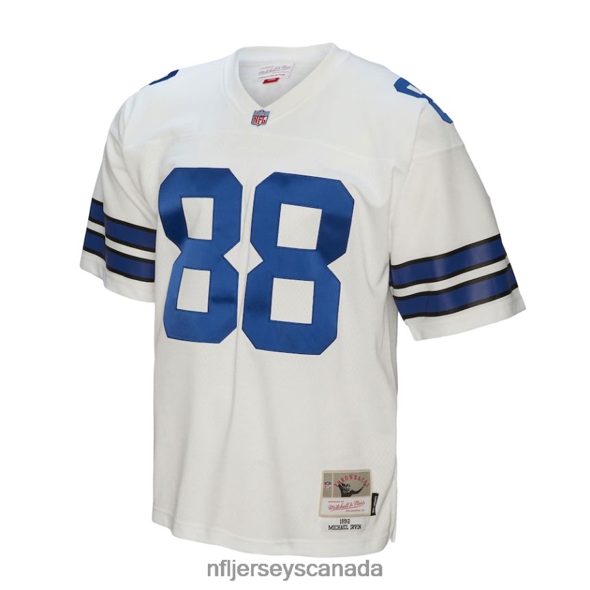 Men Dallas Cowboys Michael Irvin Mitchell  Ness White 1992 Legacy Replica Jersey Clothing NFL TBXFR61241