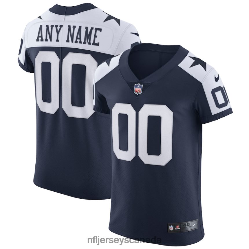 Men Dallas Cowboys Nike Navy Alternate Vapor Elite Custom Jersey Clothing NFL TBXFR65548