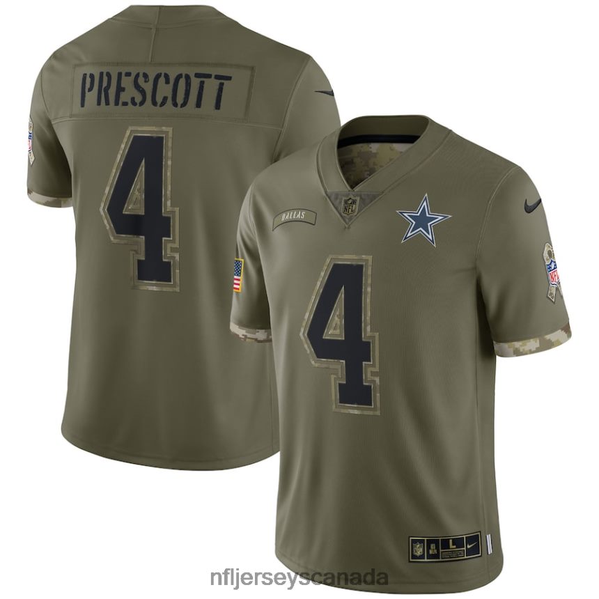 Men Dallas Cowboys Nike Olive 2022 Salute To Service Limited Jersey Clothing NFL TBXFR62079
