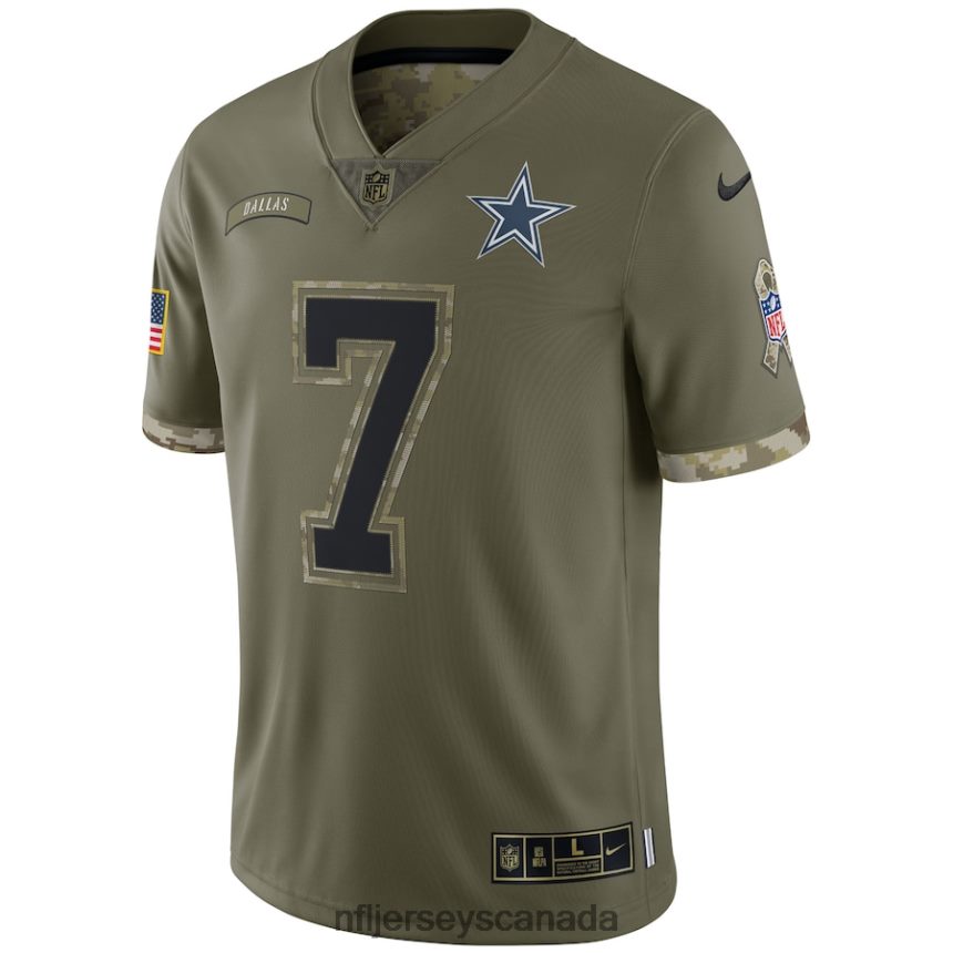Men Dallas Cowboys Nike Olive 2022 Salute To Service Limited Jersey Clothing NFL TBXFR62365