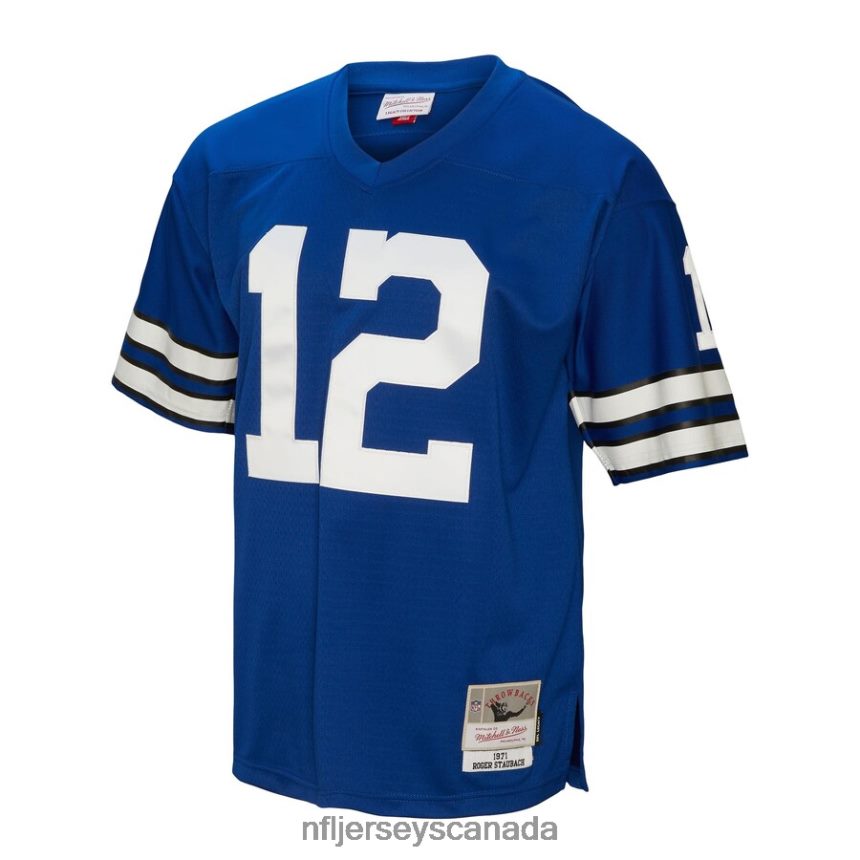 Men Dallas Cowboys Roger Staubach Mitchell  Ness Royal 1971 Legacy Replica Jersey Clothing NFL TBXFR6930