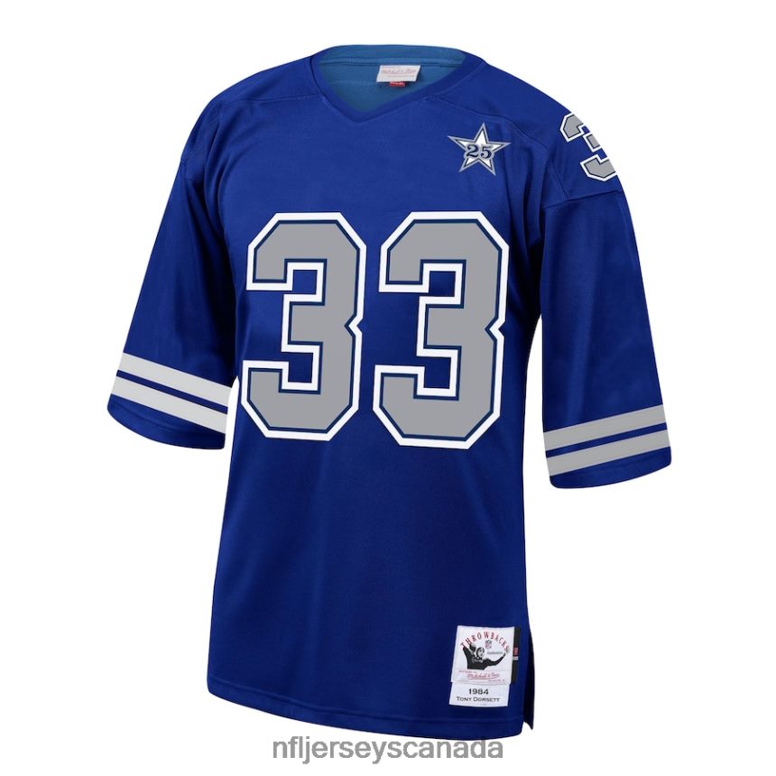 Men Dallas Cowboys Tony Dorsett Mitchell  Ness Royal 1984 Authentic Retired Player Jersey Clothing NFL TBXFR62589