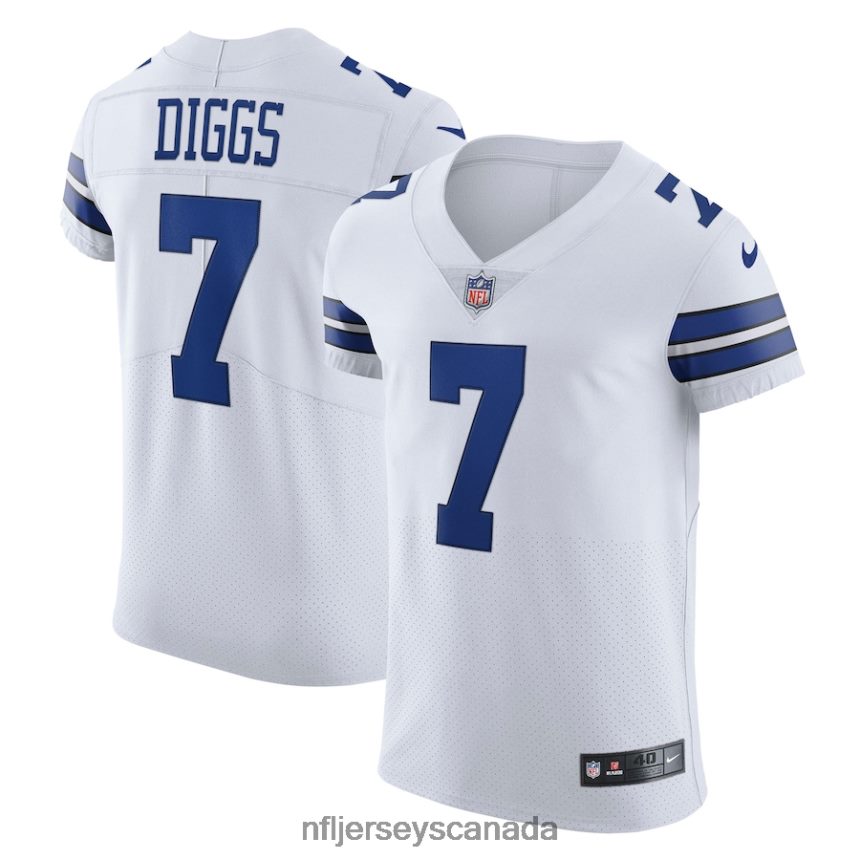 Men Dallas Cowboys Trevon Diggs Nike White Vapor Elite Jersey Clothing NFL TBXFR62793