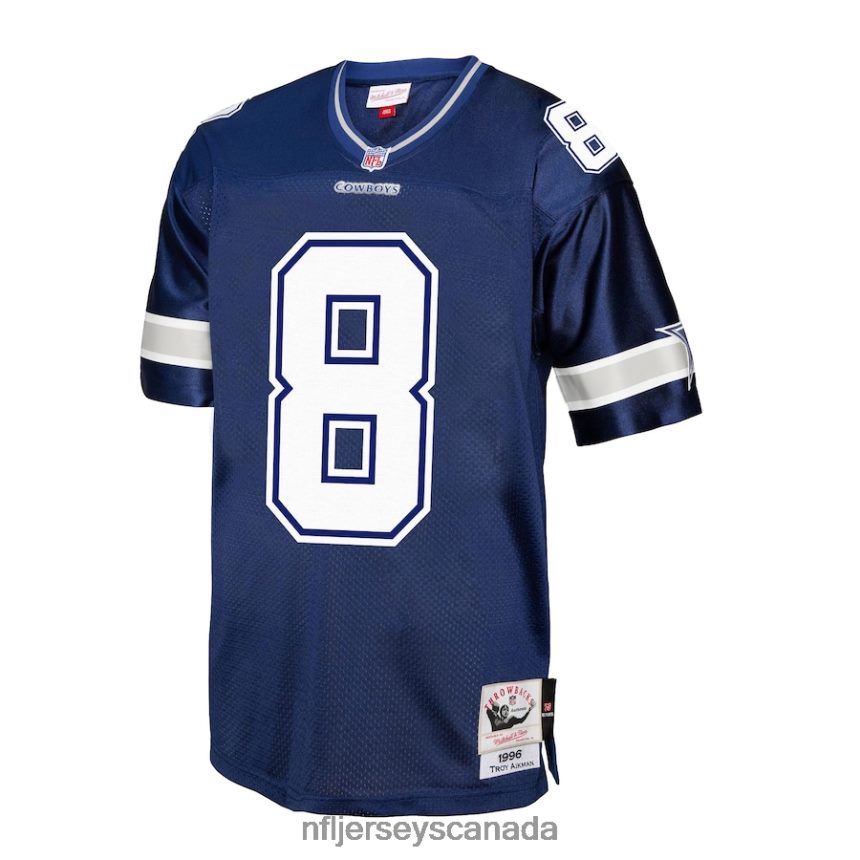 Men Dallas Cowboys Troy Aikman Mitchell  Ness Navy 1996 Legacy Replica Jersey Clothing NFL TBXFR6392
