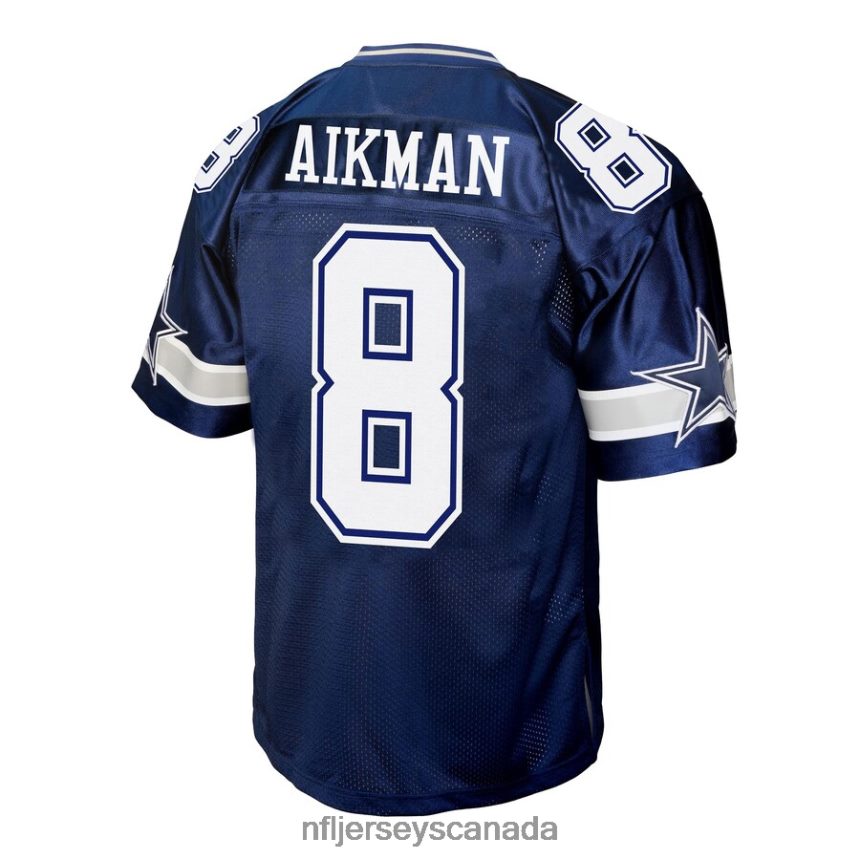 Men Dallas Cowboys Troy Aikman Mitchell  Ness Navy 1996 Legacy Replica Jersey Clothing NFL TBXFR6392