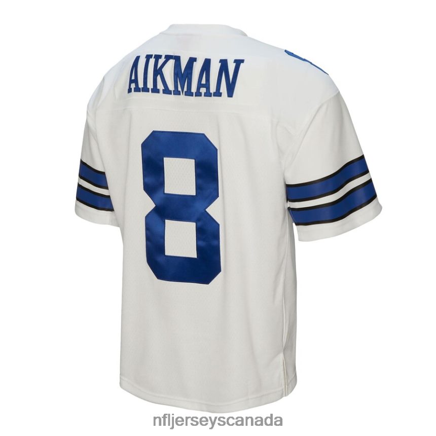 Men Dallas Cowboys Troy Aikman Mitchell  Ness White 1992 Legacy Replica Jersey Clothing NFL TBXFR62517