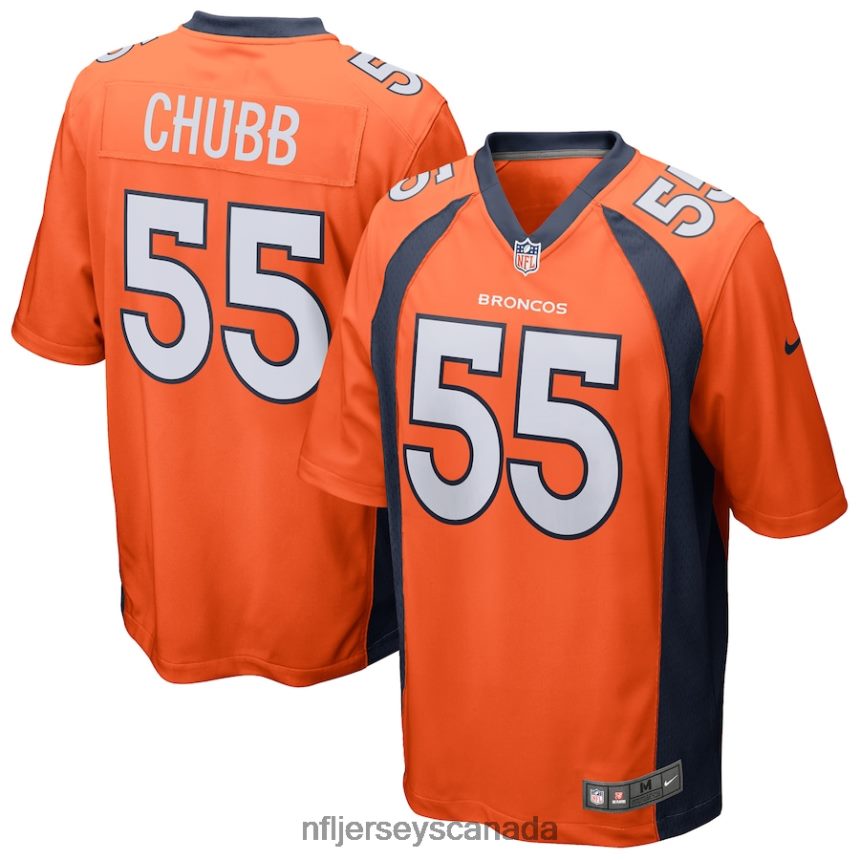 Men Denver Broncos Bradley Chubb Nike Orange Game Jersey Clothing NFL TBXFR65070