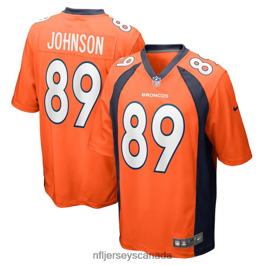 Men Denver Broncos Brandon Johnson Nike Orange Game Player Jersey Clothing NFL TBXFR64305
