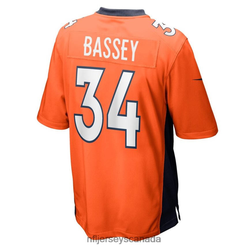 Men Denver Broncos Essang Bassey Nike Orange Game Jersey Clothing NFL TBXFR64728