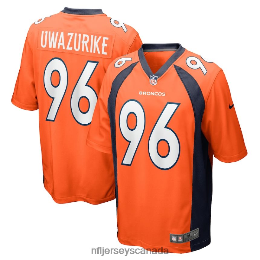 Men Denver Broncos Eyioma Uwazurike Nike Orange Game Player Jersey Clothing NFL TBXFR63695