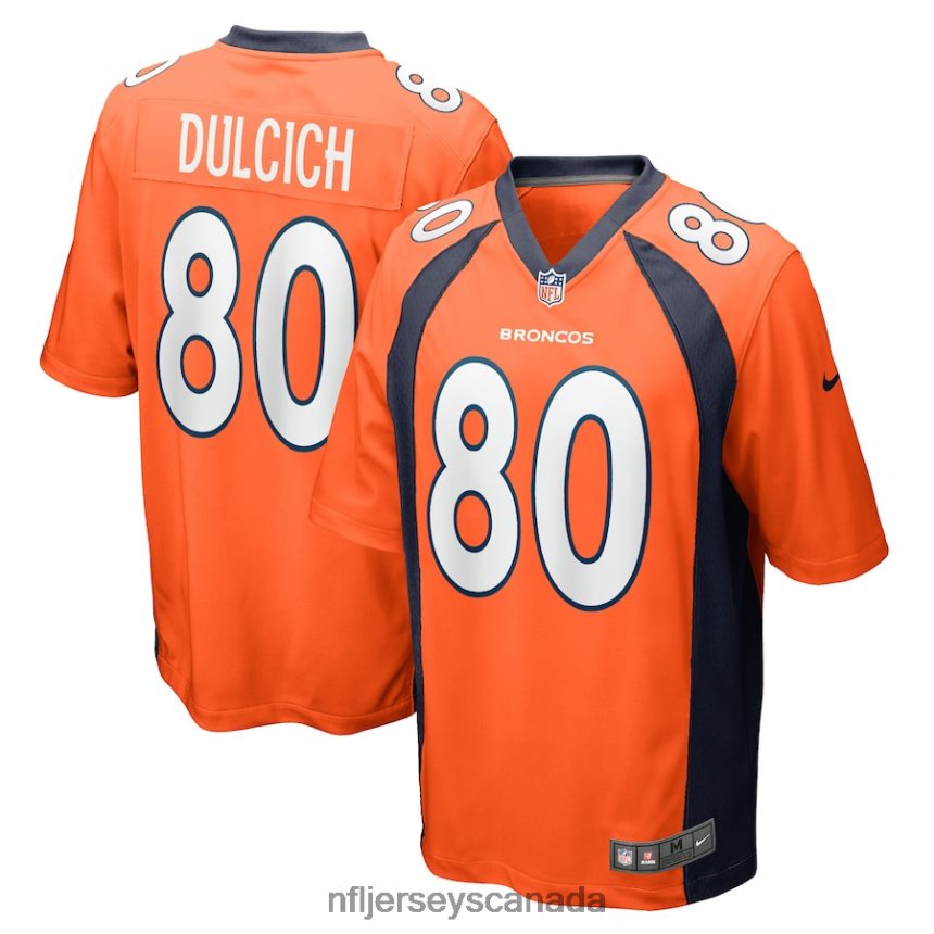 Men Denver Broncos Greg Dulcich Nike Orange Game Player Jersey Clothing NFL TBXFR62646