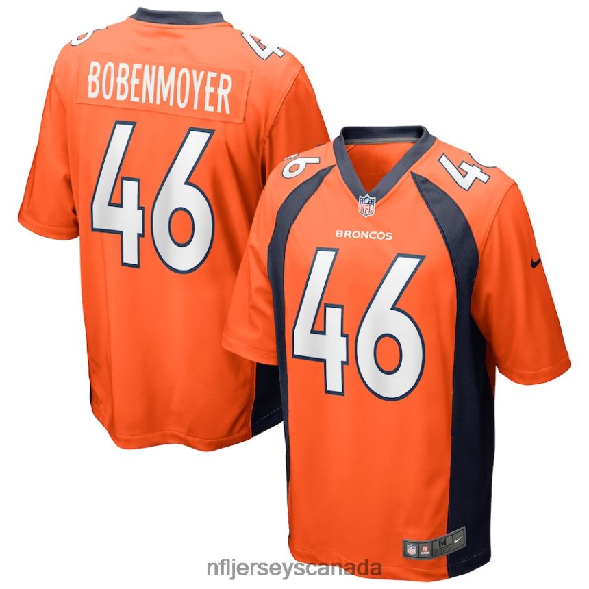 Men Denver Broncos Jacob Bobenmoyer Nike Orange Game Jersey Clothing NFL TBXFR64971
