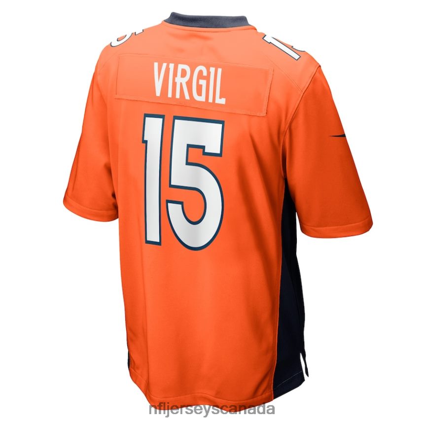 Men Denver Broncos Jalen Virgil Nike Orange Game Player Jersey Clothing NFL TBXFR64726