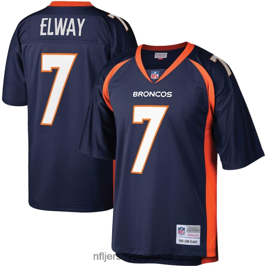 Men Denver Broncos John Elway Mitchell  Ness Navy Legacy Replica Jersey Clothing NFL TBXFR62499