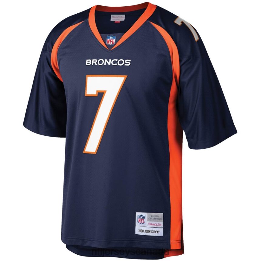 Men Denver Broncos John Elway Mitchell  Ness Navy Legacy Replica Jersey Clothing NFL TBXFR62499