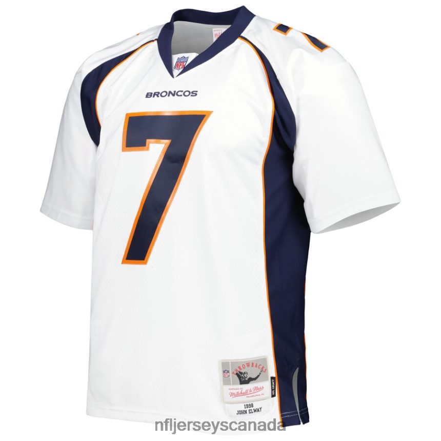 Men Denver Broncos John Elway Mitchell  Ness White 1998 Legacy Replica Jersey Clothing NFL TBXFR6655