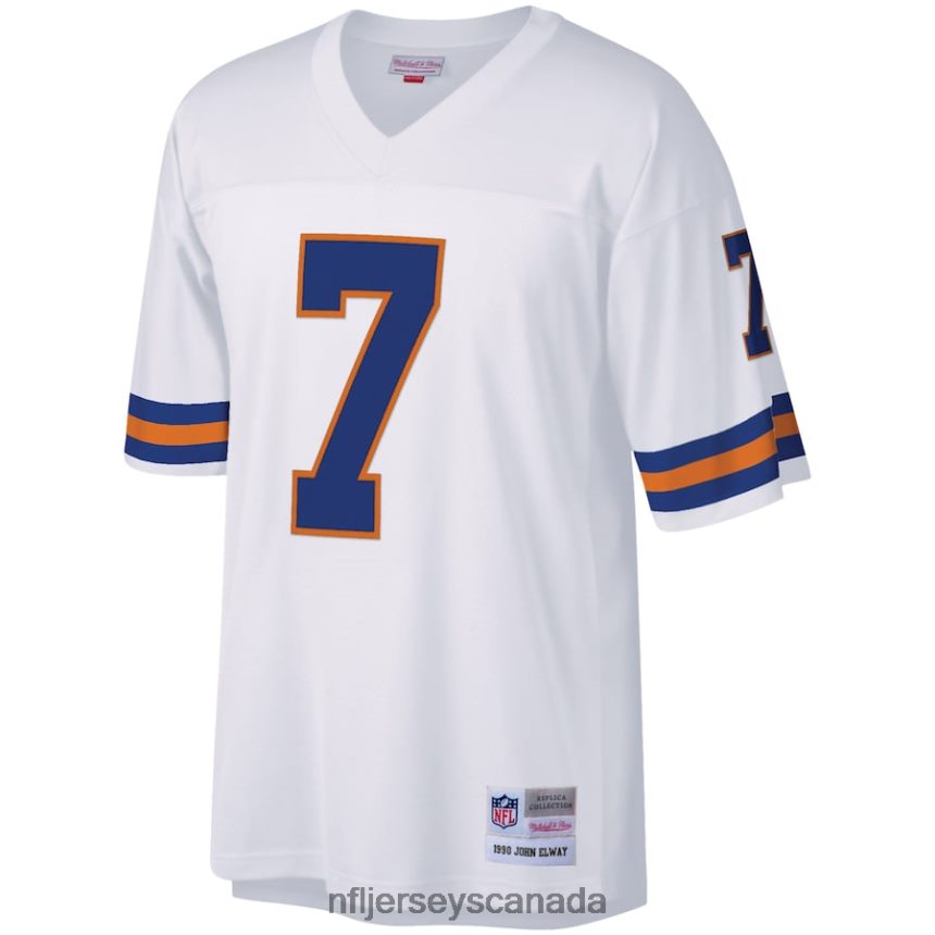 Men Denver Broncos John Elway Mitchell  Ness White Legacy Replica Jersey Clothing NFL TBXFR61808