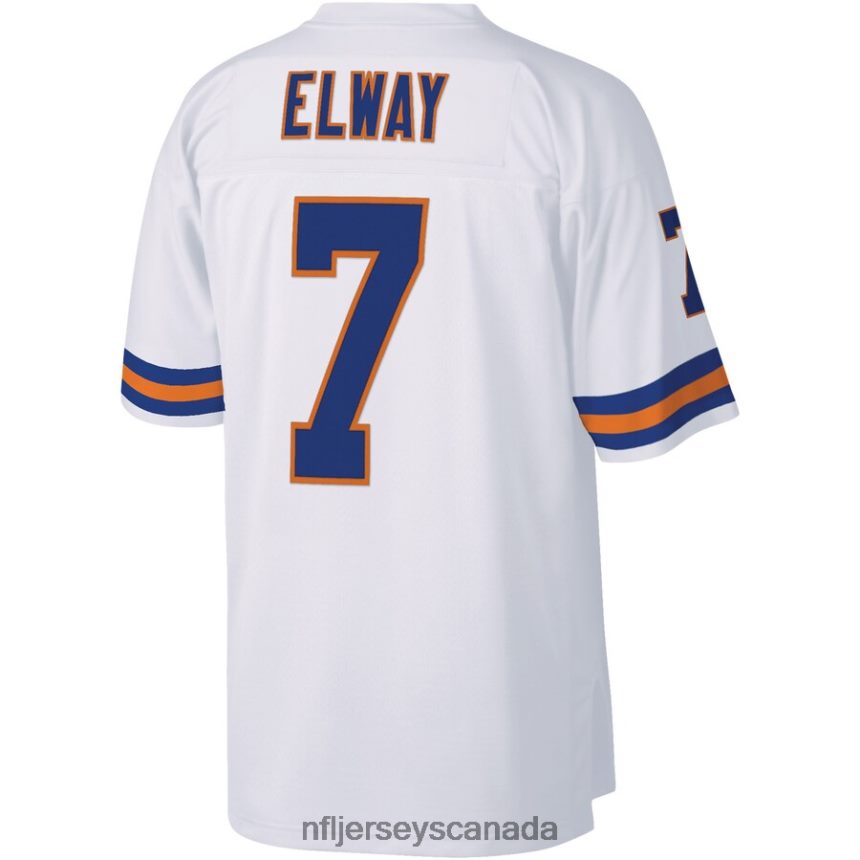 Men Denver Broncos John Elway Mitchell  Ness White Legacy Replica Jersey Clothing NFL TBXFR61808
