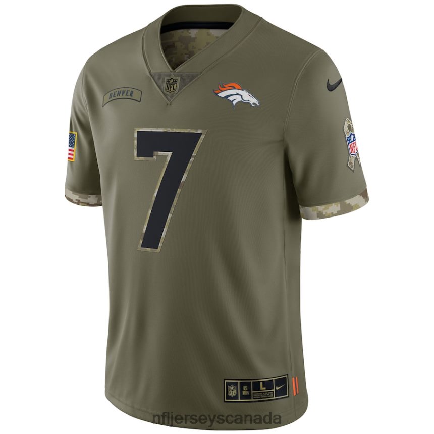 Men Denver Broncos John Elway Nike Olive 2022 Salute To Service Retired Player Limited Jersey Clothing NFL TBXFR63494