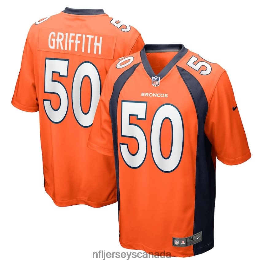 Men Denver Broncos Jonas Griffith Nike Orange Game Jersey Clothing NFL TBXFR64296