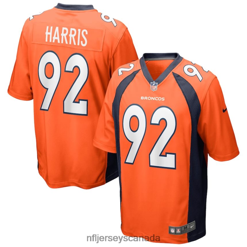Men Denver Broncos Jonathan Harris Nike Orange Game Jersey Clothing NFL TBXFR64343