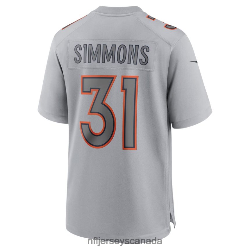 Men Denver Broncos Justin Simmons Nike Gray Atmosphere Fashion Game Jersey Clothing NFL TBXFR63895
