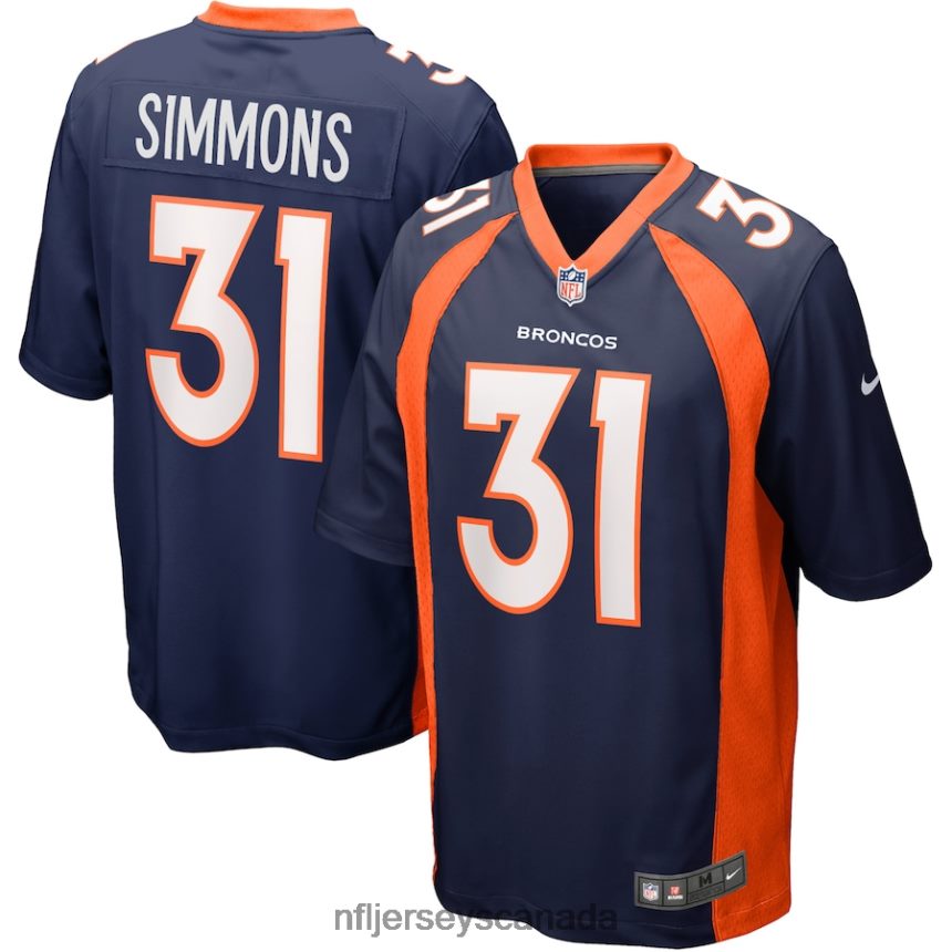 Men Denver Broncos Justin Simmons Nike Navy Alternate Game Jersey Clothing NFL TBXFR62619