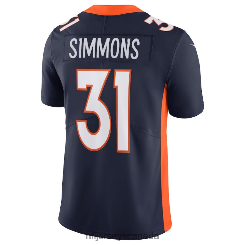 Men Denver Broncos Justin Simmons Nike Navy Alternate Vapor Limited Jersey Clothing NFL TBXFR62457
