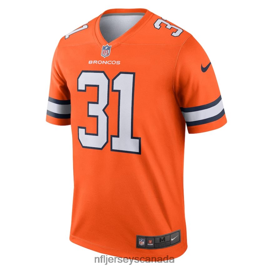 Men Denver Broncos Justin Simmons Nike Orange Alternate Legend Jersey Clothing NFL TBXFR63744