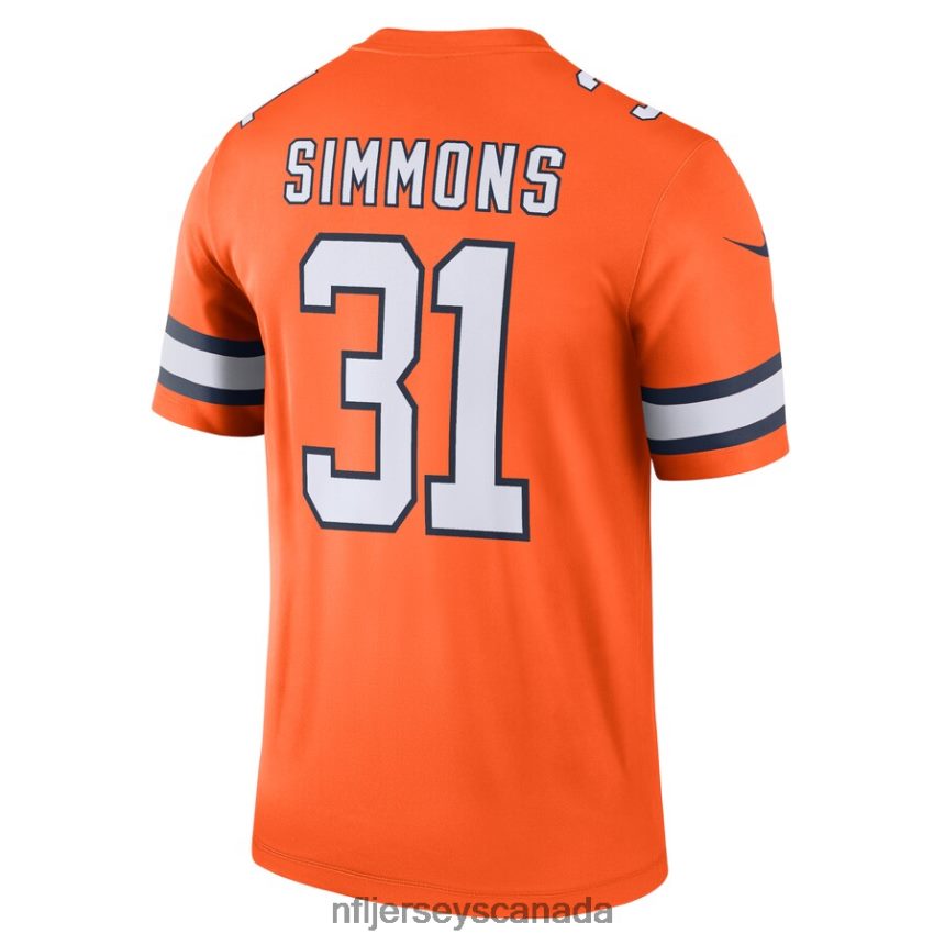 Men Denver Broncos Justin Simmons Nike Orange Alternate Legend Jersey Clothing NFL TBXFR63744