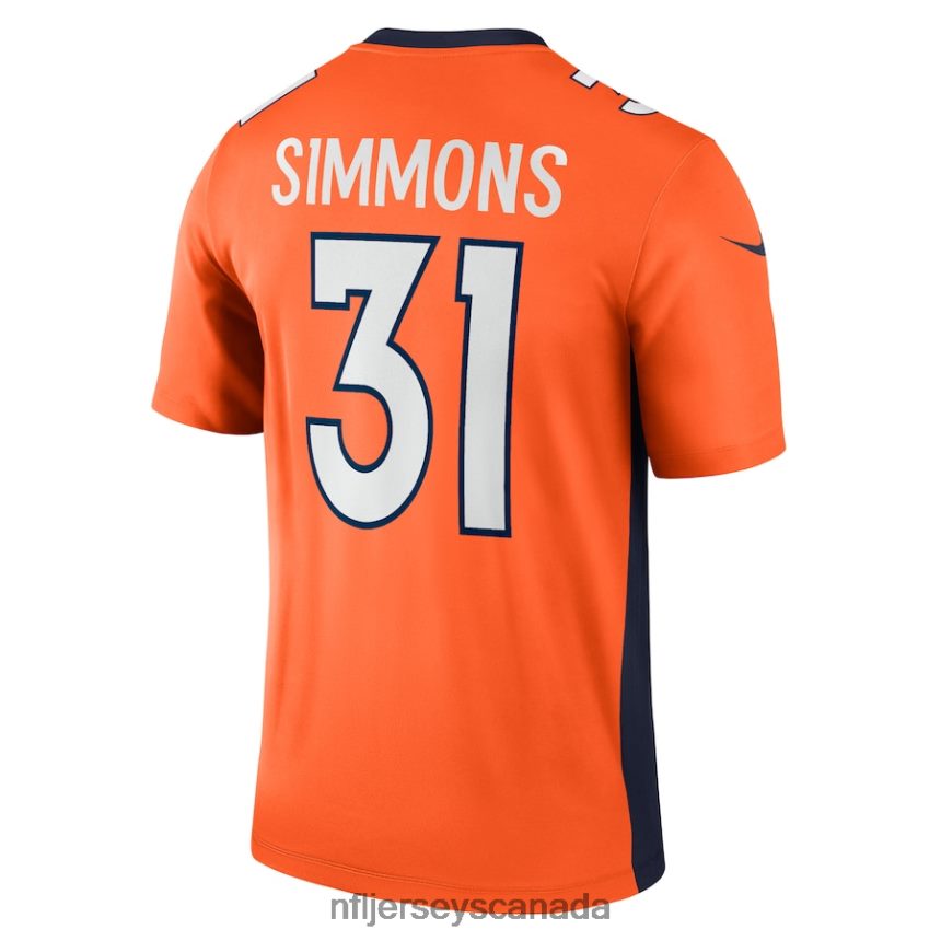 Men Denver Broncos Justin Simmons Nike Orange Legend Jersey Clothing NFL TBXFR62753
